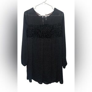 Xhilaration Black Dress with White Dots size small